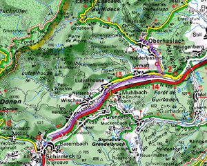 Carte - Itinéraire venant de Schirmeck